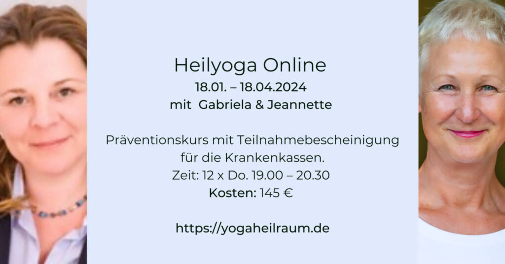 Online Heilyoga Jeannette Krüssenberg - Online Heilyoga life über Zoom mit Jeannette und Gabriela