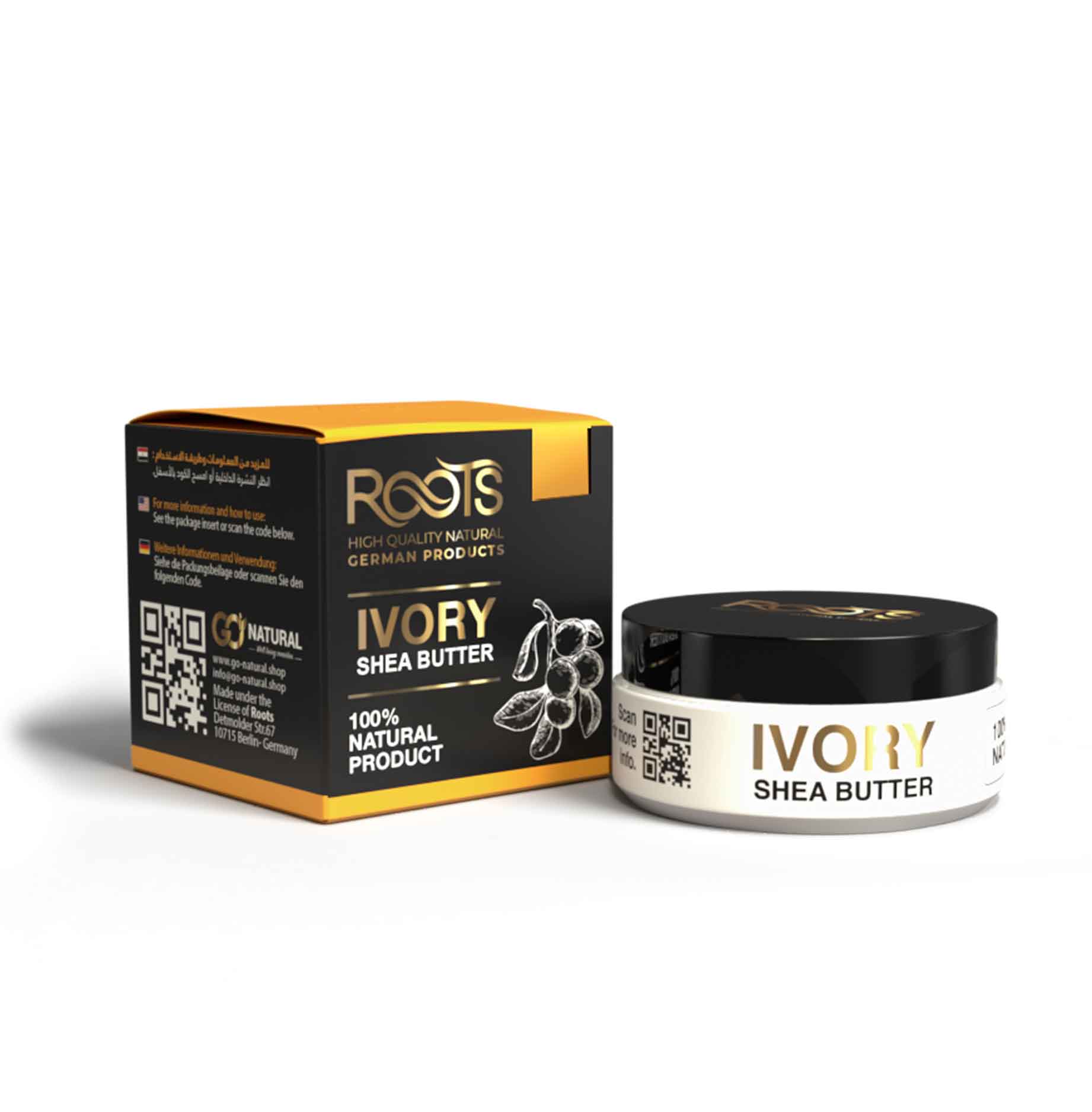 Elfenbein Sheabutter unraffiniert von Roots 3 Elfenbein Sheabutter unraffiniert von Roots